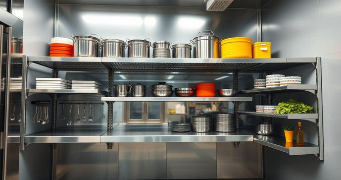 Prateleira Inox para Cozinha Industrial Melhore a Organização e Eficiência