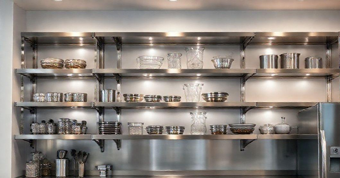 Prateleiras de inox: elegância e funcionalidade para sua cozinha