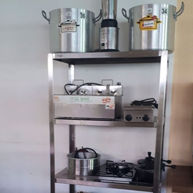 Prateleira Inox para Cozinha Industrial Barata Sapopemba - Prateleira Inox Aramada